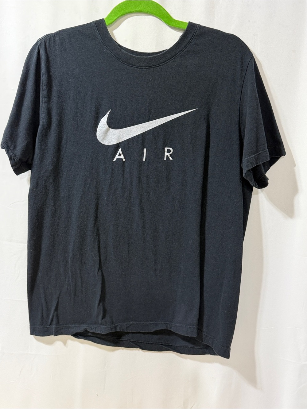 Nike Black T-Shirt with White Swoosh and AIR Logo